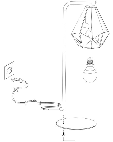 Eglo 43058 - Stolní lampa CARLTON 1xE27/60W/230V