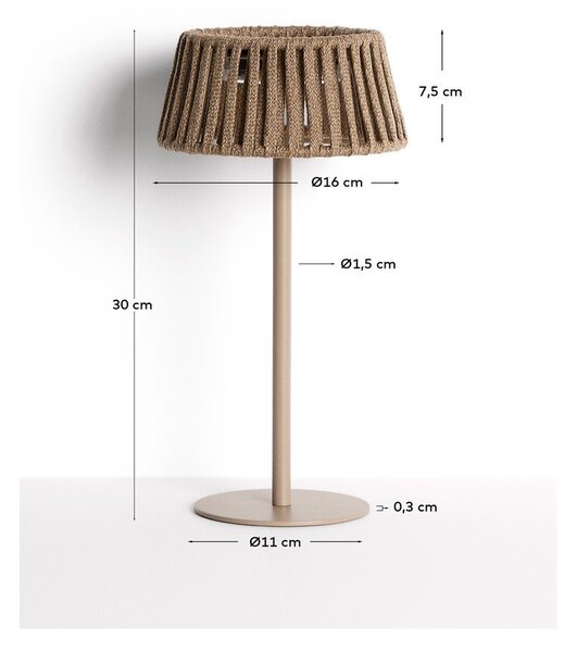 LED stolní /přenosné solární venkovní svítidlo (výška 30 cm) Aldet – Kave Home