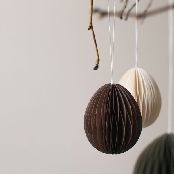 Papírové velikonoční vajíčko Ovoid Brown 7 cm