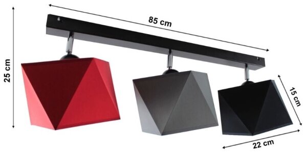 Přisazený lustr DIAMENT 3xE27/60W/230V