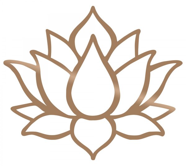 Hanah Home Nástěnná kovová dekorace Lotus 50x43 cm měděná