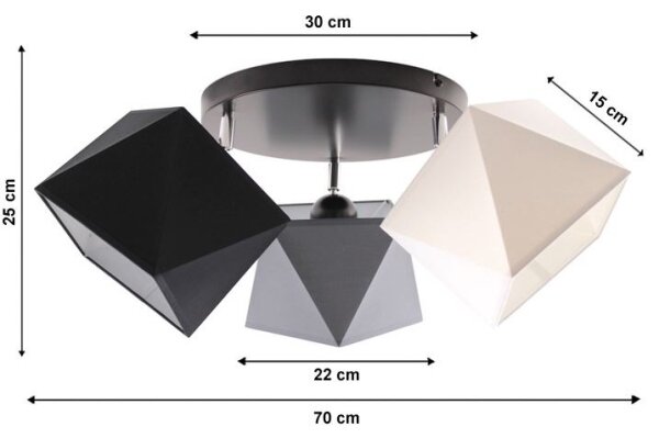 Přisazený lustr DIAMENT 3xE27/60W/230V