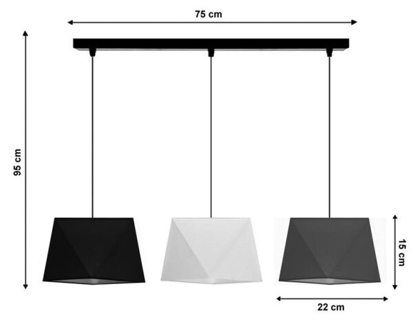 Lustr na lanku DIAMENT 3xE27/60W/230V