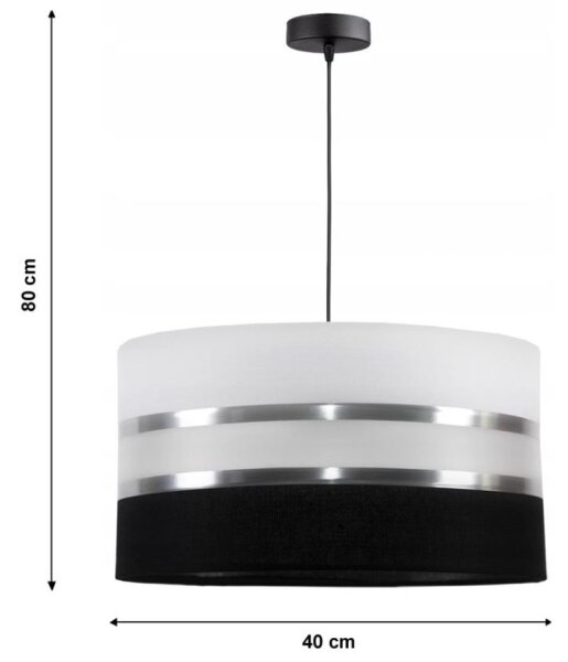 Lustr na lanku CORAL 1xE27/60W/230V černobílá