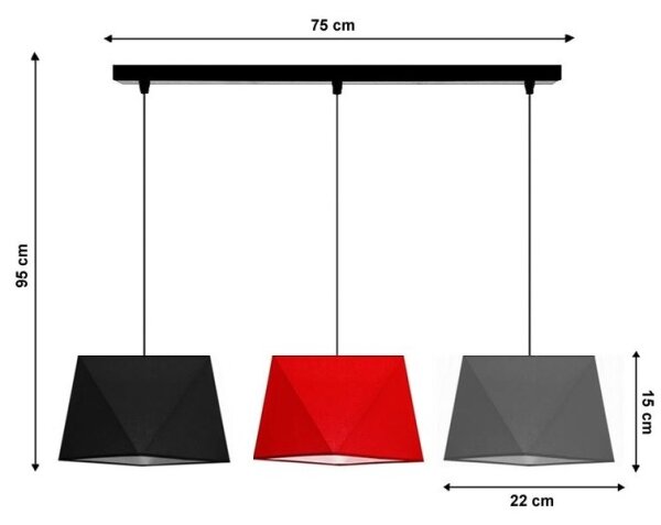 Lustr na lanku DIAMENT 3xE27/60W/230V