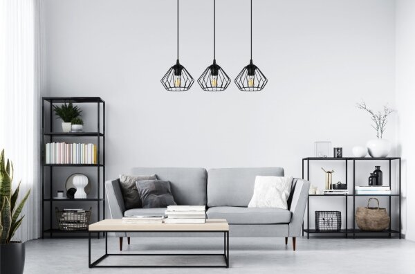 Lustr na lanku CEED 3xE27/60W/230V černá