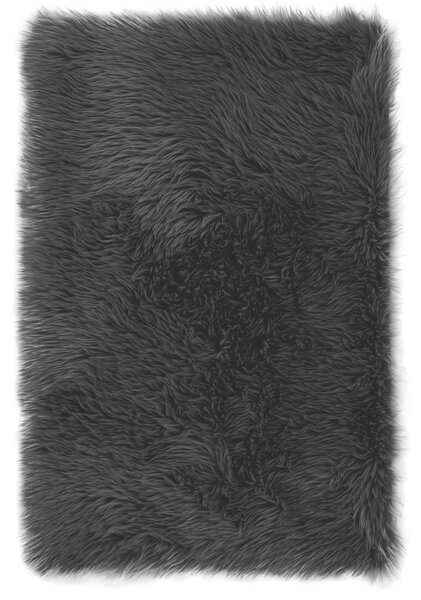 AmeliaHome Kožešina Dokka černá, 50 x 150 cm