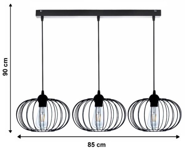 Lustr na lanku BOCCA 3xE27/60W/230V