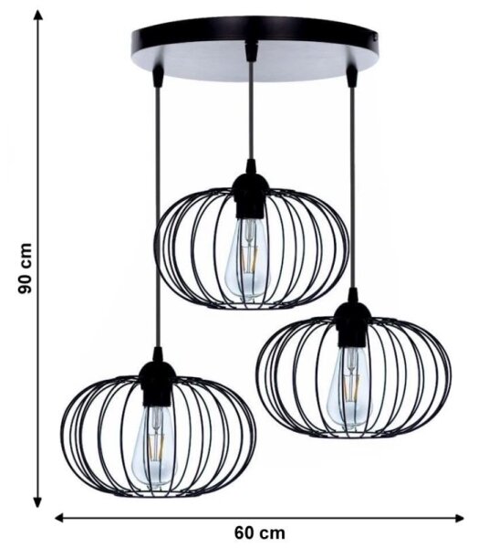 Přisazený lustr BOCCA 3xE27/60W/230V
