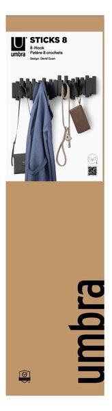 Černý plastový nástěnný věšák 72 cm Sticks – Umbra