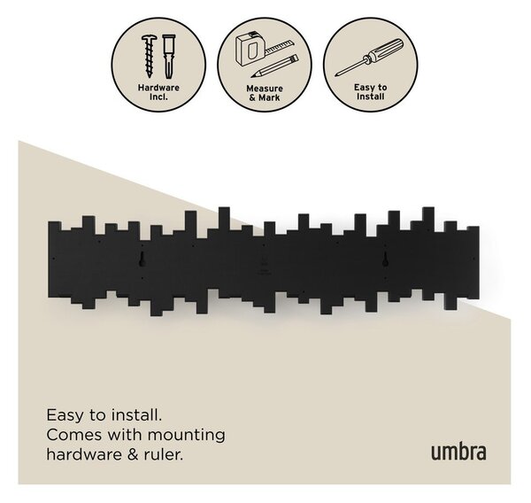 Černý plastový nástěnný věšák 72 cm Sticks – Umbra