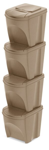Prosperplast Sada 4 odpadkových košů Soorti ECO na tříděný odpad 4 x 25 l