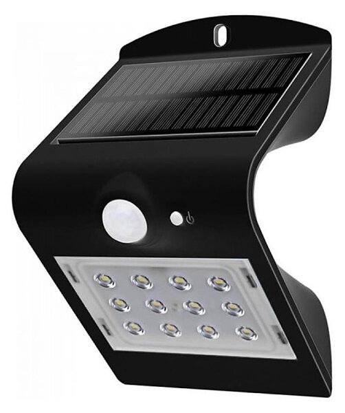 LED Solární nástěnné svítidlo se senzorem LED/1.5W/3,7V IP65 černá