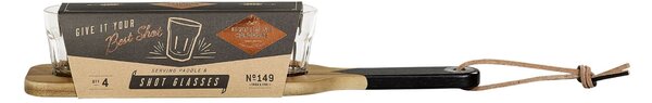 Servírovací prkénko se skleněnými panáky Acacia Wood