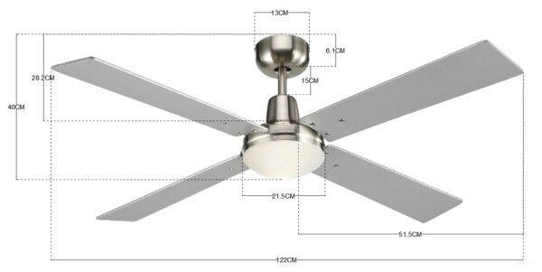 Lucci Air 210334 - Stropní ventilátor AIRFUSION 1xE27/60W/230V dřevo/chrom + DO