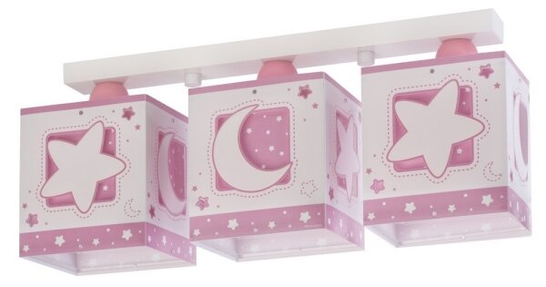 Dalber 63233NS - Dětské stropní svítidlo MOON LIGHT 3xE27/60W/230V růžová