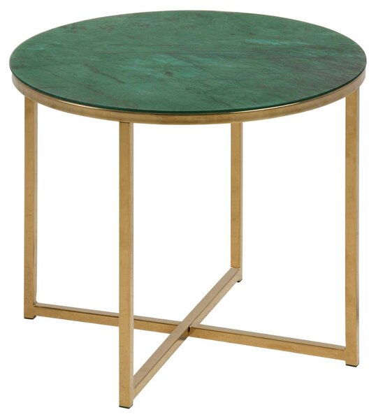 Actona Odkládací stolek Alisma mramor zelený/zlatá