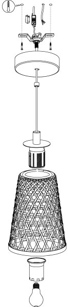 Eglo 43252 - Lustr na lanku CLAVERDON 1xE27/40W/230V pr. 180mm