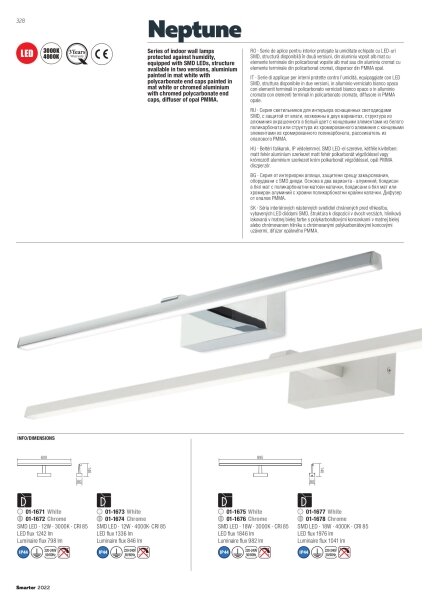 Redo 01-1678 - LED Koupelnové osvětlení zrcadla NEPTUNE LED/18W/230V IP44