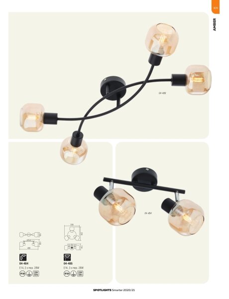 Redo 04-483 - Nástěnné bodové svítidlo AMBER 1xE14/28W/230V