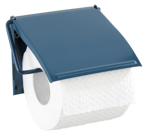 Modrý nástěnný držák na toaletní papír Wenko Cover