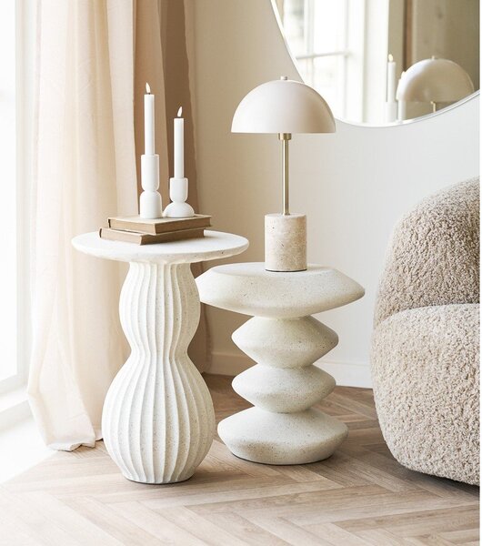 Kamenný kulatý odkládací stolek ø 40 cm Newtown – House Nordic