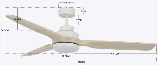 Lucci air 213055 - LED Stropní ventilátor SHOALHAVEN GX53/17W/230V pavlovnie +DO