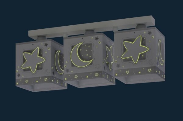 Dalber 63233NE - Dětské stropní svítidlo MOONLIGHT 3xE27/60W/230V