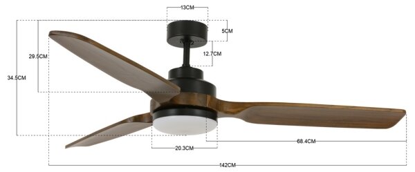 Lucci air 213054 - LED Stropní ventilátor SHOALHAVEN GX53/17W/230V pavlovnie +DO