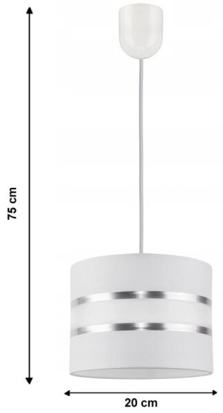 Lustr na lanku CORAL S 1xE27/60W/230V bílá