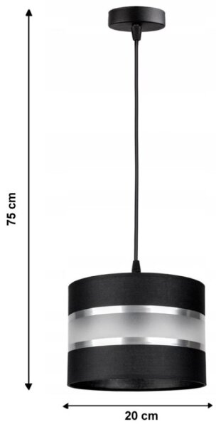 Lustr na lanku CORAL S 1xE27/60W/230V černá