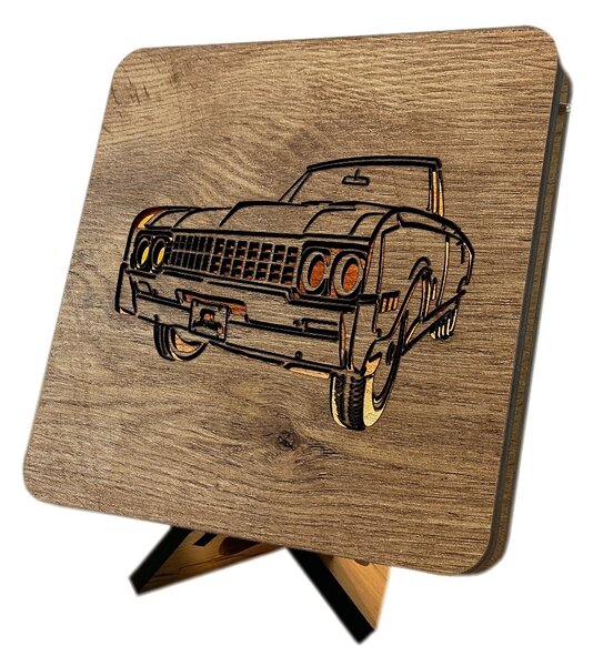 "Veterán Buick" lampa 19x19cm provedení povrchu: dub