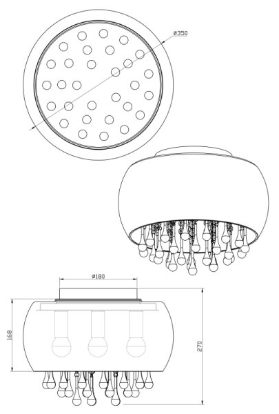 Globo 15809D - Stropní svítidlo KALLA 5xE14/25W/230V
