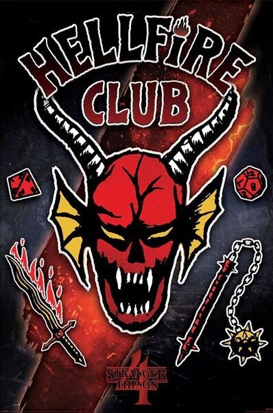 Plakát, Obraz - Stranger Things 4 - Hellfire Club Emblem Rift