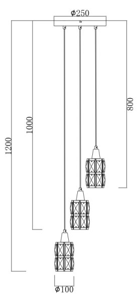 Globo 15761-3 - Křišťálový lustr na lanku WOLLI 3xE14/40W/230V