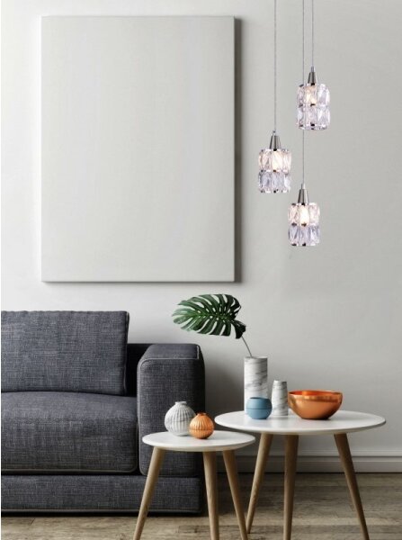 Globo 15760-3 - Křišťálový lustr na lanku WOLLI 3xE14/40W/230V
