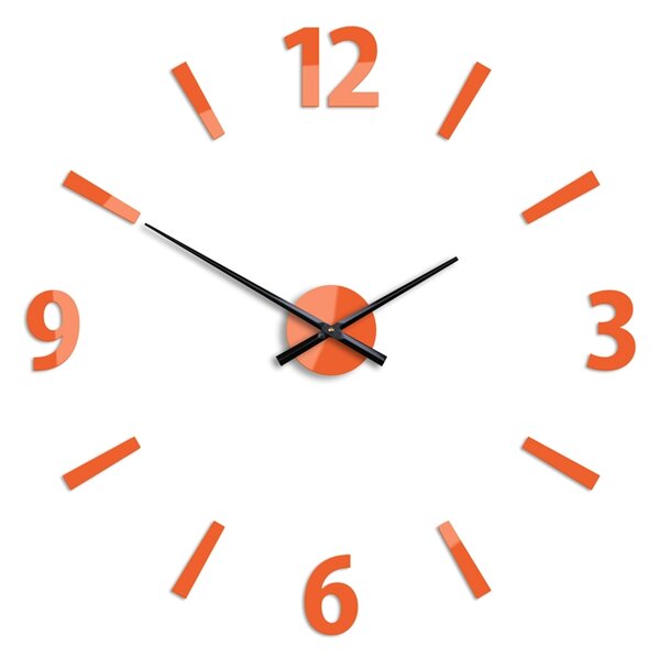 ModernClock 3D nalepovací hodiny Klaus oranžové