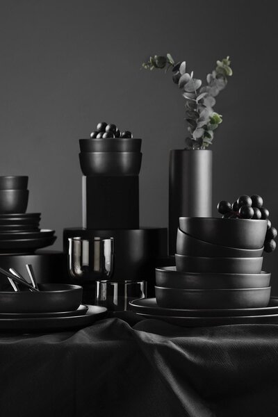 ASIR Porcelánová jídelní souprava 18 ks VINE matná černá
