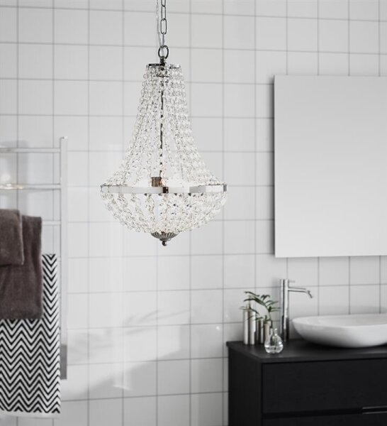 Markslöjd 107550 - Křišťálový koupelnový lustr na řetězu GRÄNSÖ 2xG9/20W/230V