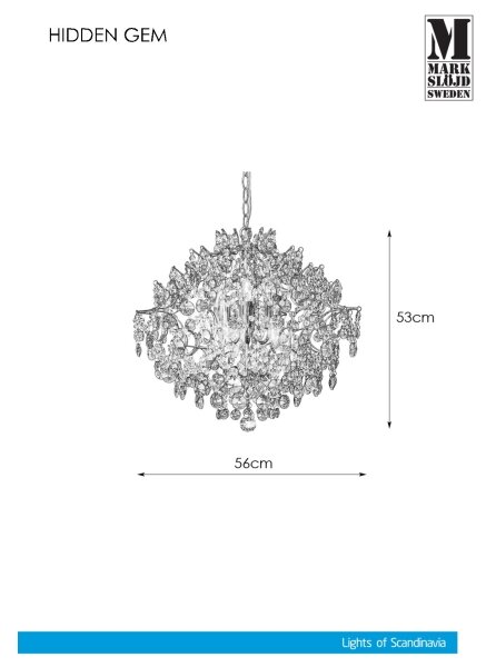 Markslöjd 107415 - Křišťálový lustr na řetězu HIDDEN 6xE14/40W/230V