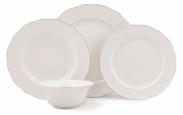 ASIR Porcelánová jídelní souprava 24 ks RICE GOLD bílá zlatá