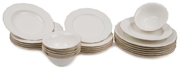 ASIR Porcelánová jídelní souprava 24 ks RICE GOLD bílá zlatá