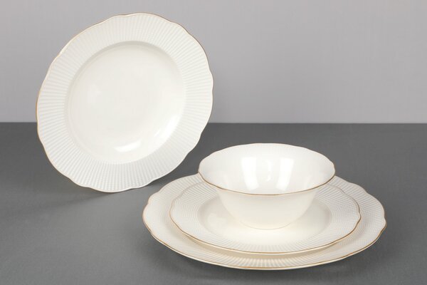 ASIR Porcelánová jídelní souprava 24 ks RICE GOLD bílá zlatá