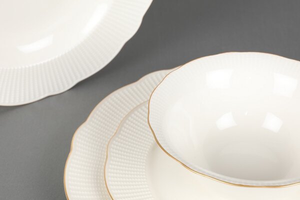 ASIR Porcelánová jídelní souprava 24 ks RICE GOLD bílá zlatá