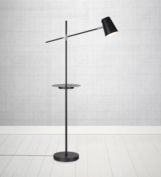 Markslöjd 107307 - Stojací lampa s USB LINEAR 1xE14/40W/230V