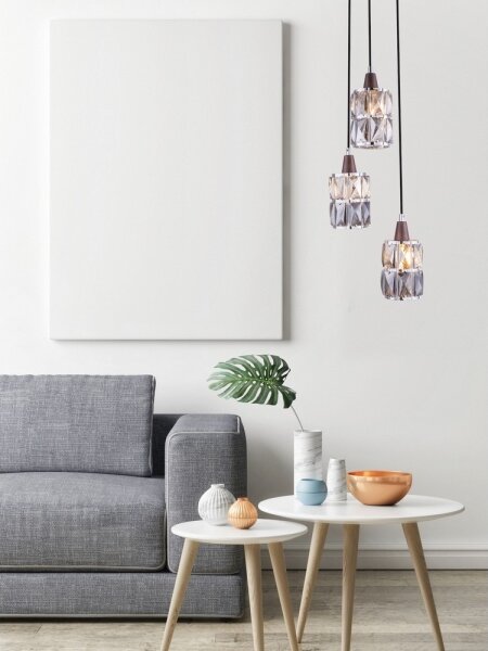 Globo 15761-3 - Křišťálový lustr na lanku WOLLI 3xE14/40W/230V