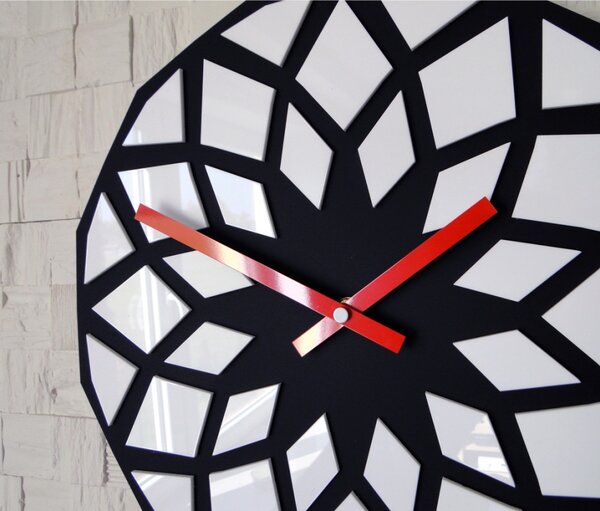 ModernClock Nástěnné hodiny Lotos černo-červené