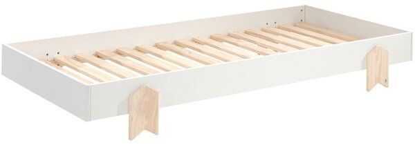 Bílá lakovaná stohovatelná postel Vipack Modulo Arrow 90 x 200 cm