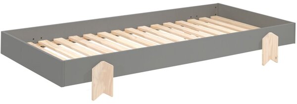 Šedá lakovaná stohovatelná postel Vipack Modulo Arrow 90 x 200 cm