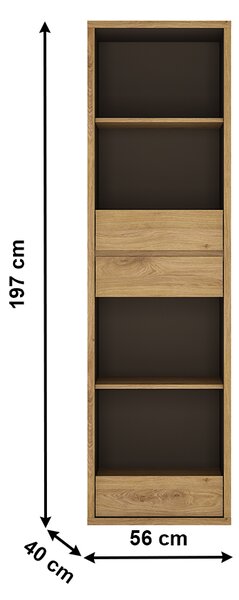 KONDELA Vysoký regál, dub shetland, SHELDON TYP 11